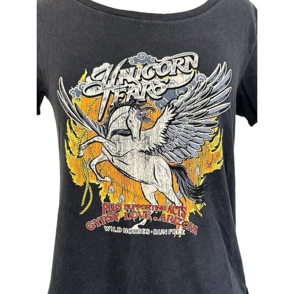 SPELL & GYPSY Unicorn Tears Distressed T Shirt Wild Horses Run Free Size S MINT - Picture 5 of 9